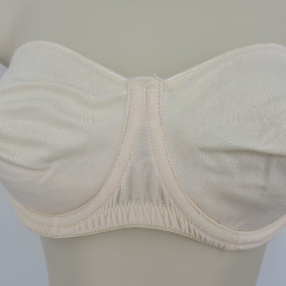 VTG Vanity Fair 36C Bra Style 74-072 Ivory Shimmer Strapless Underwire Unlined - Picture 3 of 16
